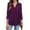 Purple, variant on Nlife Women V Neck 3/4 Sleeve Solid Color Pleated Blouse