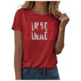 thumbnail image 2 of T-shirts Grande Taille pour Femmes, T-Shirts Décontractés à Manches Courtes Col Rond Imprimé Lettre Rouge G, 2 of 4