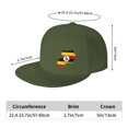 thumbnail image 2 of DouZhe Flat Brim Cap Snapback Hat, Uganda Geography Map Flag Prints Adjustable Green Adult Baseball Cap, 2 of 6