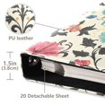 thumbnail image 3 of FORMRS 3 Ring Photo Album 4"x6" Self Adhesive Large Capacity PU Leather Cover, Beige Red Floral, 3 of 8