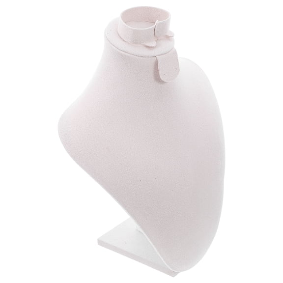 TEHAUX White Jewelry Display Bust Stand for Necklace Pendant Holder Elegant Showcase for Store or Home