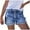 A-Dark Blue565, variant on XIAOCHA Button Fly Distressed Denim Shorts For Women Cuffed Hem Casual Jean Bermudas