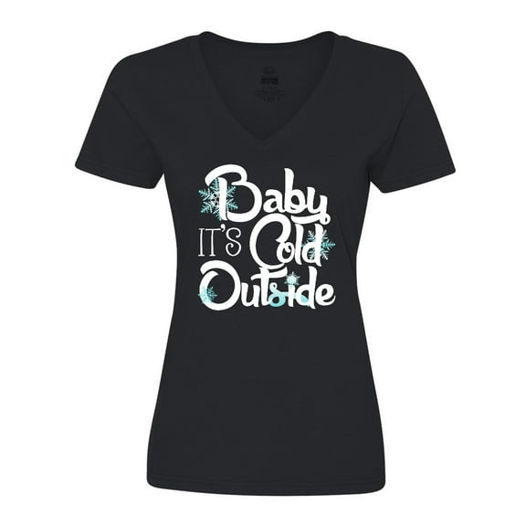 Inktastic Baby It's Cold Outside Women's V-Neck T-Shirt