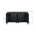 thumbnail image 6 of Noble House Carved Flower Door Handle, Antique Four Door Cabinet for Living Room Kitchen Hallway, Antique Black, 6 of 8