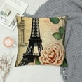 thumbnail image 2 of YANMS Vintage French Paris Eiffel Tower with Rose Flowers Decorative Throw Pillow Cover Pillow Case Cushion Cover for Sofa Bed Pillowcase (Paris Flower), 2 of 5