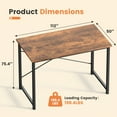 thumbnail image 4 of EDX 44 Inch Computer Desk for Small Spaces, Small Student Study Gaming  Work Writing Desk, Modern Simple PC Table Workstation for Home Office, Rust, 4 of 8
