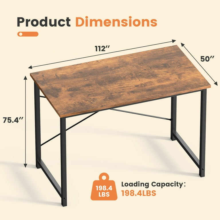 EDX 44 Inch Computer Desk for Small Spaces, Small Student Study
