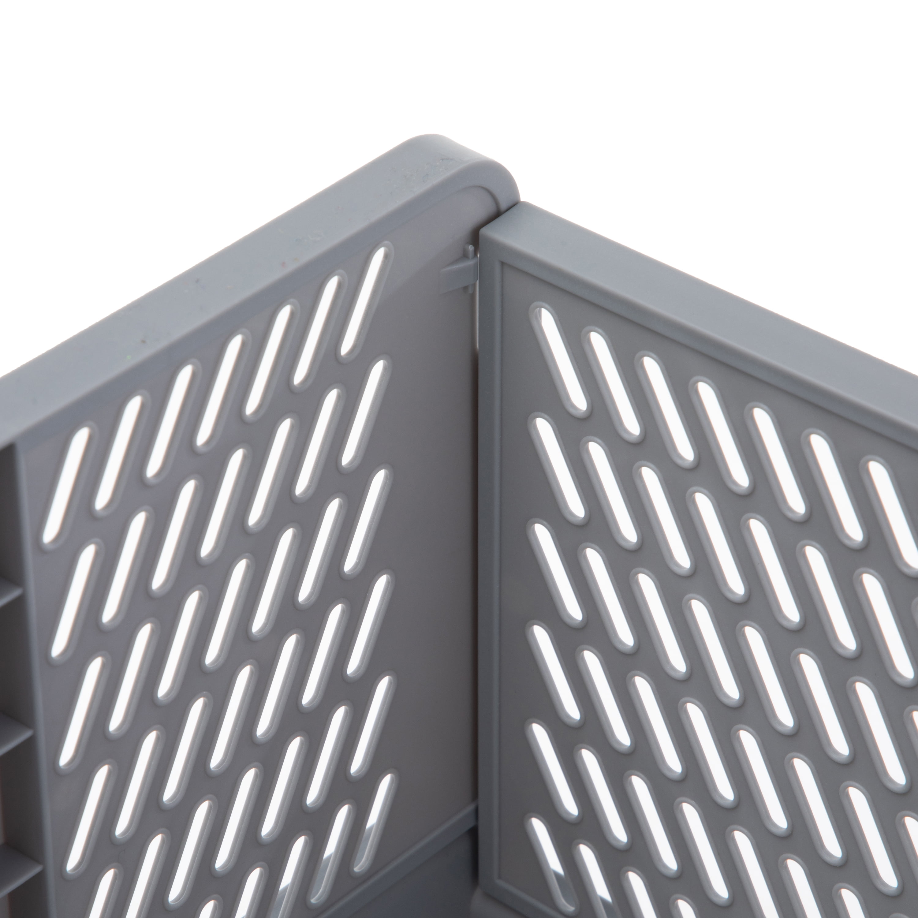 Your Zone Kids Collapsible Stacking Plastic Storage Bin, Grey, 13 in x 17 in x 1.3 in