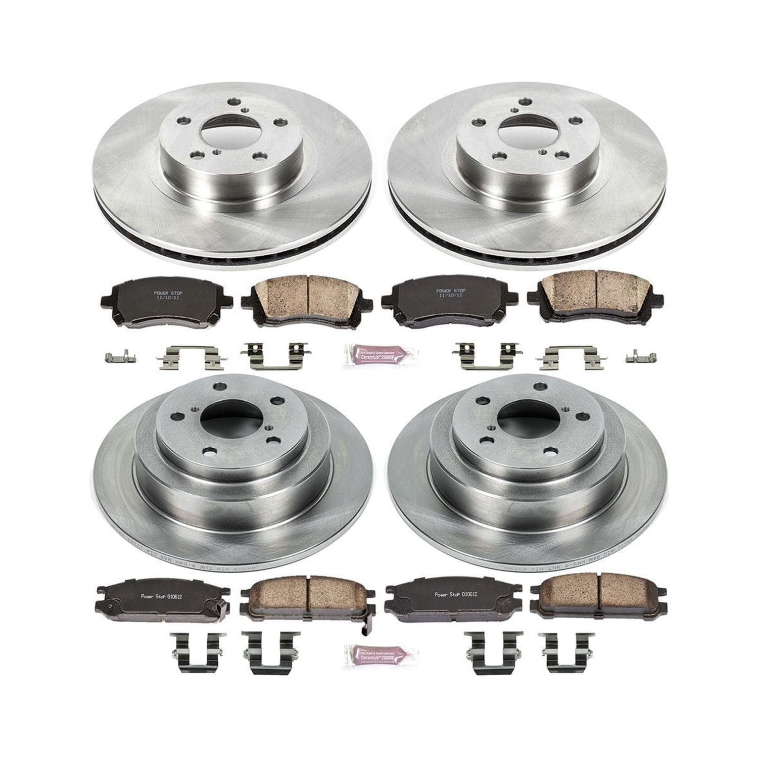 Power Stop Front and Rear Stock Replacement Brake Pad and Rotor Kit KOE1121