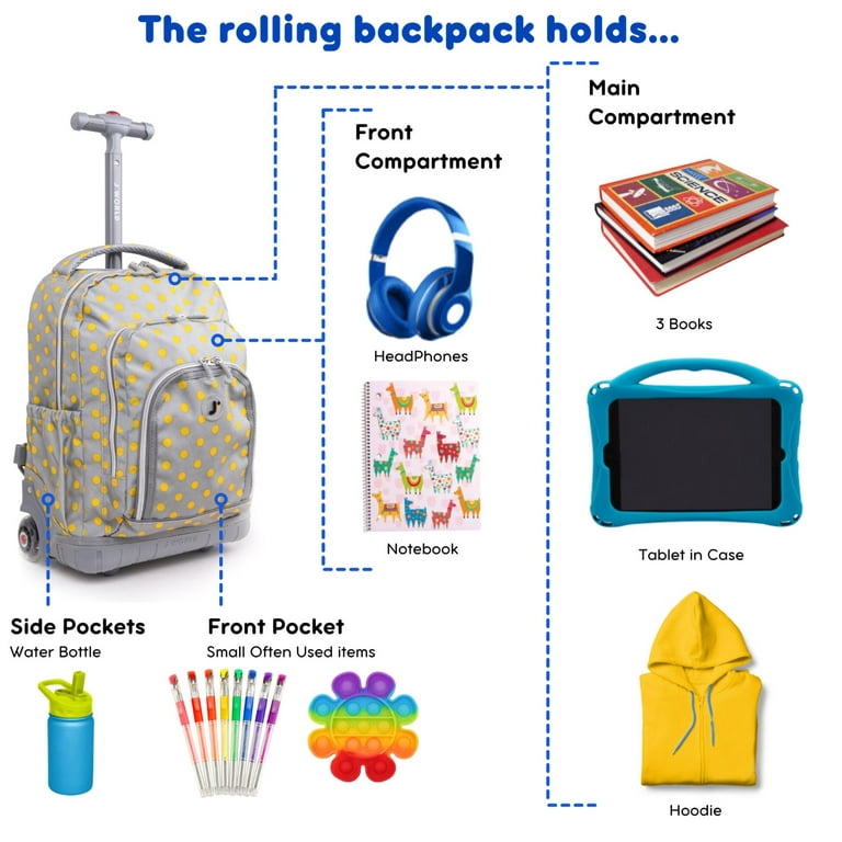 Kids' J World Lollipop 16 Rolling Backpack and Lunch Bag - Candy Buttons