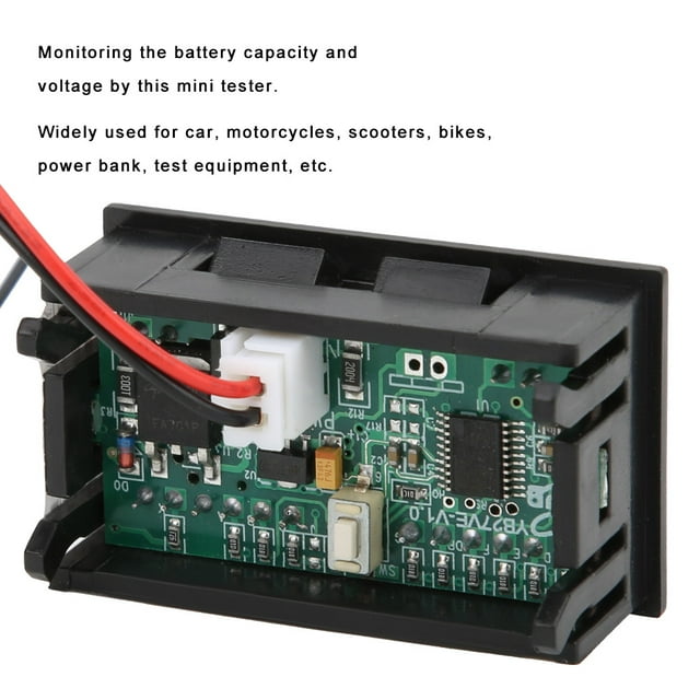 LED Voltage Display Electric Car Dual Meters Tester, Battery Power Check