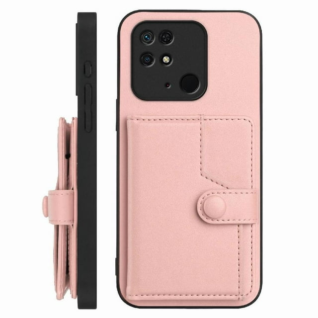 FOXDOCK Case for Xiaomi Redmi 10C RFID-Blocking Card Holder - Stylish Button Closure Design
