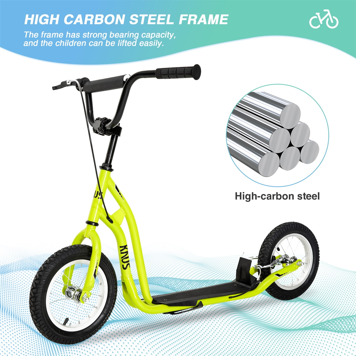 CIPACHO 32" Scooter with 12" Rear Dual Brakes Inflatable Wheels, Durable Steel Frame Scooter for Ages 6-12, Yellow CIPACHO 32" Scooter with 12" Rear Dual Brakes Inflatable Wheels, Durable Steel Frame Scooter for Ages 6-12, Yellow