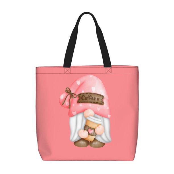 Balery Coffee Gnome (1) Bolsa de Mano para Mujeres con Cremallera, Bolsa de Gimnasio con Compartimentos, Bolsa para Laptop, Bolsa para Trabajo