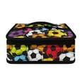 thumbnail image 2 of KUIFORTI Soccer Print Lunch Bag Insulated Ice Pack Lunch Box Protable Lunch Bag Holder Women Zipper Pouch with Adjustable Strap, 2 of 7