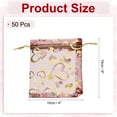 thumbnail image 2 of Uxcell Organza Bag, Sheer Heart Mesh Bags Drawstring Gift Bags Bulk Party Favor Bag Jewelry Pouches Burgundy-Gold 4" x 6", 2 of 6
