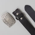 thumbnail image 3 of Snap On Leather Jean Belt with Western Fancy Scroll Engraving Oval Buckle, 3 of 4