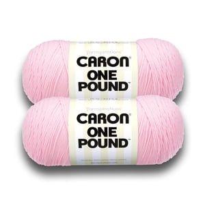Caron One Pound Acrylic Yarn, Soft Pink, 2 Pack
