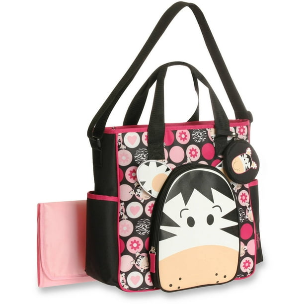 Baby Boom Zebra Face Tote Diaper Bag - Walmart.com ...