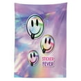 thumbnail image 3 of Ambesonne Emoji Tablecloth Rectangular Table Cover, Dreamy Colors Smiling Faces, 52"x70", Lavender Blue and Peach, 3 of 4