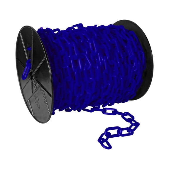 2 Inch x 125 Feet Traffic Blue Plastic Safety Chain Reel