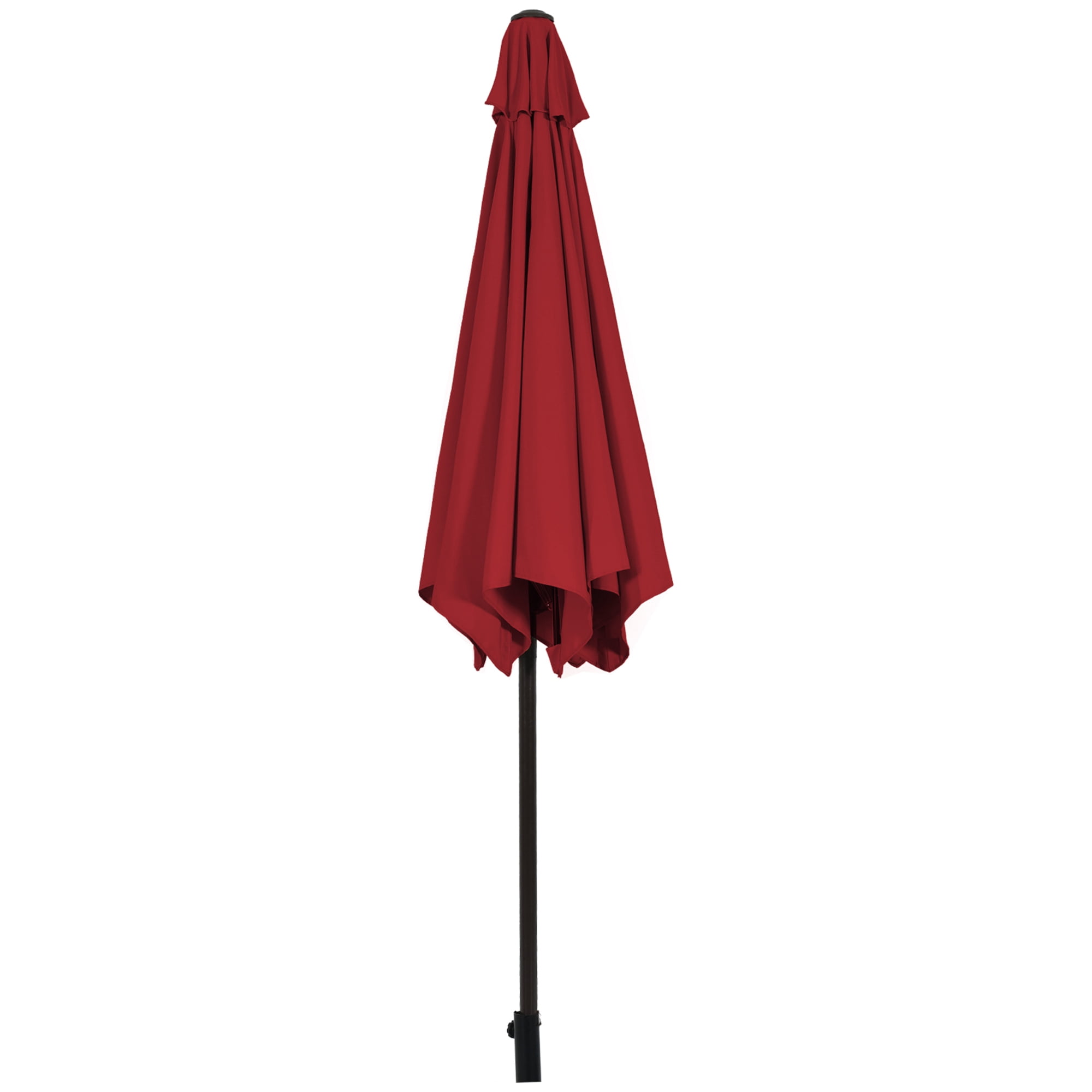 Gymax 10 ft Patio Umbrella Market Table Umbrella Yard Outdoor w/ 6 Ribs Burgundy