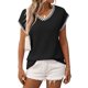 thumbnail image 1 of Suéter Sin Mangas para Mujer, Informal, con Cuello en V y Mangas , Tejido de Punto, Color Negro, Talla M, 1 of 9