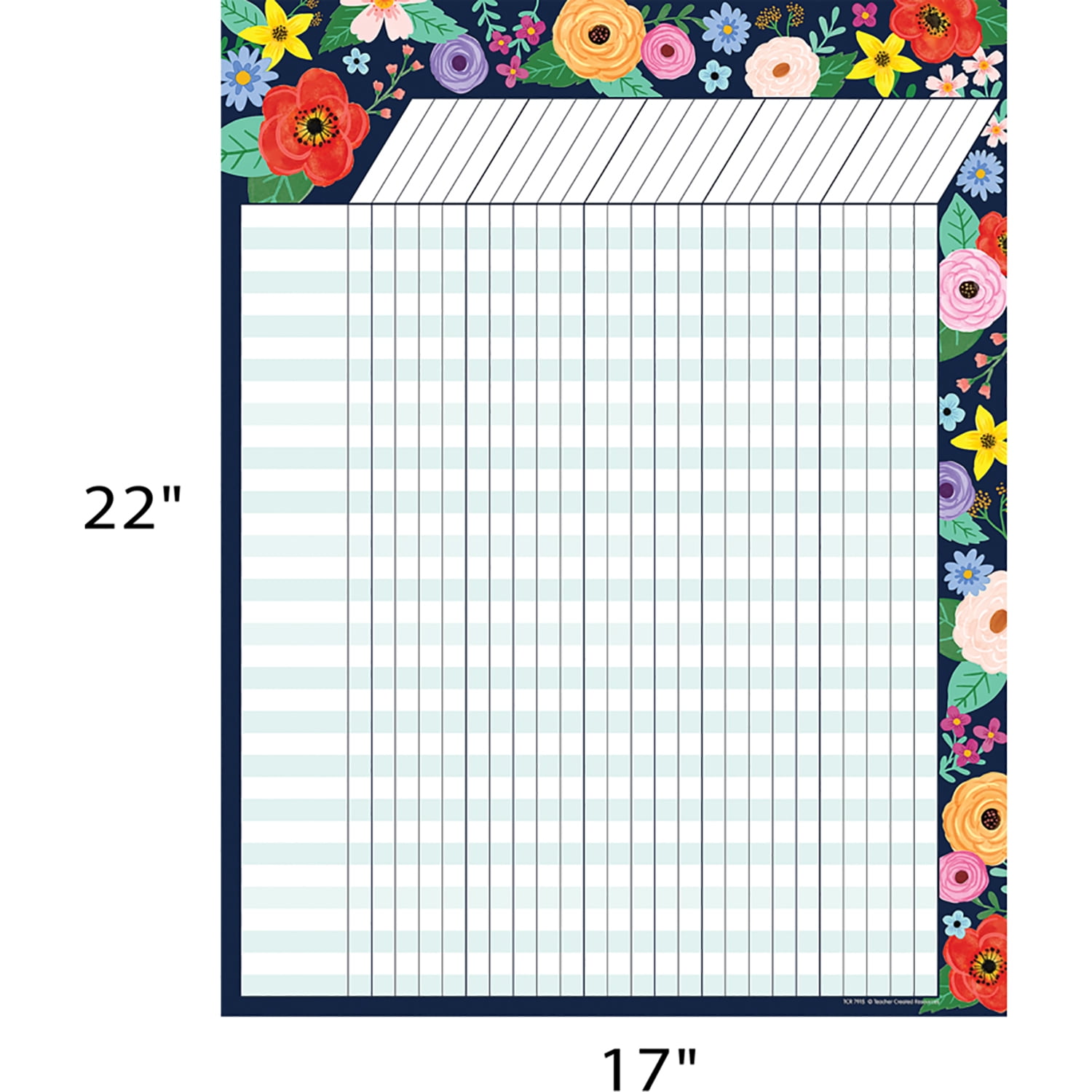 Teacher Created Resources Wildflowers Incentive Chart, 17" x 22", Pack of 6