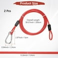 thumbnail image 3 of Cable de Seguridad con Ganchos y Bucles [2Pcs] - 6.56ft / 78.7 Pulgadas Cable de Seguridad para Candado de Equipaje de Acero Inoxidable para Bicicletas y Equipaje - [Rojo], 3 of 6