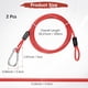 thumbnail image 3 of Cable de Seguridad con Ganchos y Bucles [2Pcs] - 6.56ft / 78.7 Pulgadas Cable de Seguridad para Candado de Equipaje de Acero Inoxidable para Bicicletas y Equipaje - [Rojo], 3 of 6