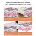 thumbnail image 6 of Pink Gray Ombre Wrap Around Bed Skirts for Queen Bed 18" Drop,Bed Skirt with Adjustable Elastic Belt Dust Ruffle Bed Valance for Bedroom Hotel Geometric Modern Abstract Moire Art Bed Frame Cover, 6 of 7