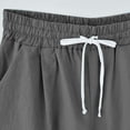 thumbnail image 7 of Rggeeun Women'S Shorts Summer Elastic Waist Knee Length Cotton Knit with Adjustable Tie & Side Pockets Wide Leg for Training Trendy Bottoms,Gray,Xxxxxl, 7 of 7