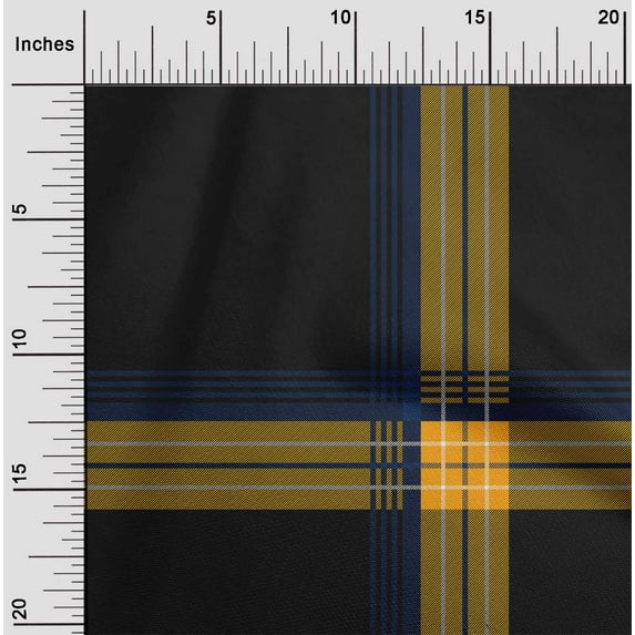 oneOone Georgette Viscose Fabric Tartan Check Decor Fabric Printed BTY 42 Inch Wide