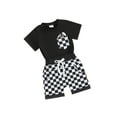 thumbnail image 2 of Musuos Baby Boys Shorts Set, 6 12 18 24M 3T Short Sleeve Crew Neck T-shirt with Plaid Shorts Summer Outfit, 2 of 10