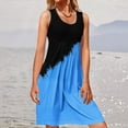 thumbnail image 2 of IROINNID Fit&Flare Dress For Women Sleeveless Round Neckline Casual Color-Blocking d Dress Strapless Contrast Color Dress, 2 of 5