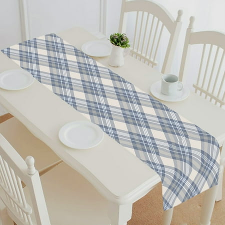 

ABPHQTO Tartan Plaid Pattern Table Runner Placemat Tablecloth For Home Decor 14x72 Inch