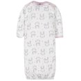 thumbnail image 2 of Gerber Baby Girls Lap Shoulder Gowns with Mitten Cuffs, 4-Pack, Preemie-0/6M, 2 of 6
