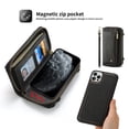 thumbnail image 2 of Decase PU Leather Zipper Wallet iPhone11pro case,Cover Stand Flip Cover with Card Slot Detachable Magnetic Zipper Wallet Strap Wrist Strap for iPhone 11 Pro,Black, 2 of 10