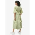 thumbnail image 2 of ellos Women's Plus Size Knit Midi Dress With Surplice Neckline & Waist Tie, 2 of 2