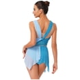 thumbnail image 4 of dPois Robe de Danse Sans Manches Irrégulière pour Femmes Justaucorps de Ballet Patinage Artistique Robe de Danse Moderne Bleu Clair P, 4 of 7