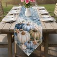 thumbnail image 6 of Thanksgiving Coastal Table Runner Linen Burlap Table Runner 120 Inches Long Fall Pumpkin Starfish Wood Grain Dresser Scarves for Kitchen Island Coffee Dining Room Party Holiday Decoration 13"x120", 6 of 8