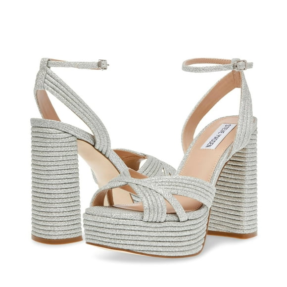 Steve Madden Women's Laurel Heeled Sandal Silver 8.5