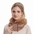 thumbnail image 4 of Chapeau de Fourrure d'hiver Ensemble de Masques Capuche pour Les Femmes 3in1 tricot Polaire doubl Cou Chaud en Plein air Ski Coupe-Vent Chapeau pais, 4 of 5