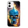 thumbnail image 1 of MUNDAZE Apple iPhone 12 Mini Blue Flaming Skull Burning Fire Double Layer Phone Case Cover, 1 of 6