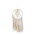 thumbnail image 6 of DecMode Cream Canvas Handmade Intricately Weaved Macrame Wall Decor with Beaded Fringe Tassels, 6 of 7