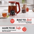 thumbnail image 5 of Gourmia Electric Kettle 1.7L with 6 Presets, Digital Display, and Tea Infuser, Red, 5 of 11