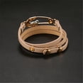 thumbnail image 2 of Pulsera de PU de múltiples capas para mujer con decoración de corazón con pasador de aleación (Beige), 2 of 3