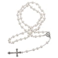 thumbnail image 2 of Collar de cuentas de rosario Collar religioso Collar de perlas Joyería de cuello Decoración de collar de perlas, 2 of 6