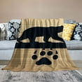 thumbnail image 2 of YANMS Black Bear Throw Blanket Throw, Rustic Brown Farmhouse Wooden Board Plush Bed Blanket Countryside Woodland Animal Blanket for Bed Sofa Couch, Warm Soft Cozy Flannel Blanket, 2 of 6