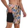 thumbnail image 3 of Goofa Lilies Flowers Printed Men's Swim Trunks Board Shorts Quick Dry Mens Swimming Trunks with Compression Liner,Breathable Fit Hawaii Beach Shorts-XX-Large, 3 of 9